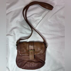 Fossil Rich Brown Leather Crossbody Bag